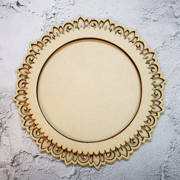 Circular Floral Pooja Thali Platter